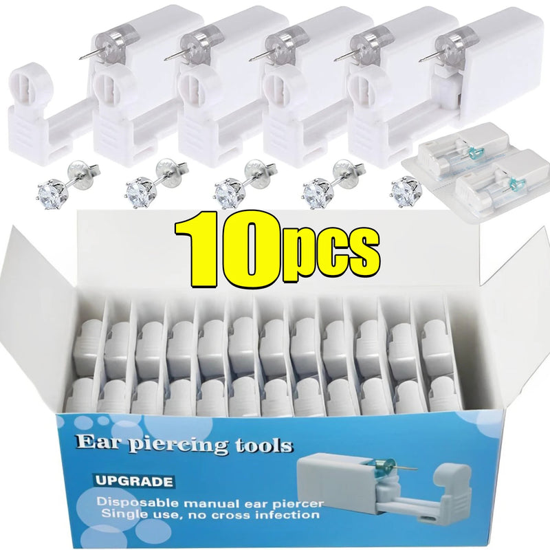 1/50pcs Ear Piercing Gun Disposable Disinfect Safety Earring Piercer Kit Studs Nose Ring Piercing Machine Body Jewelry Tools