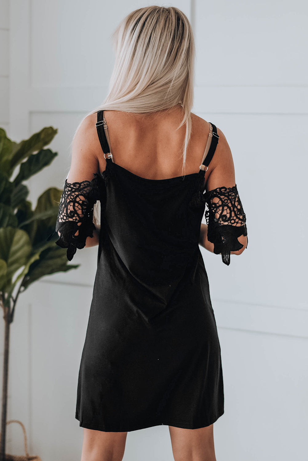 Blank Apparel - Black Cold Shoulder Mini Dress