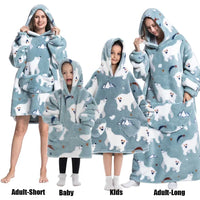 Winter Hoodies Sweatshirt Women Men Pullover Fleece Giant TV Oversized Blanket with Sleeves Adult Halloween Pumpkin Clothing