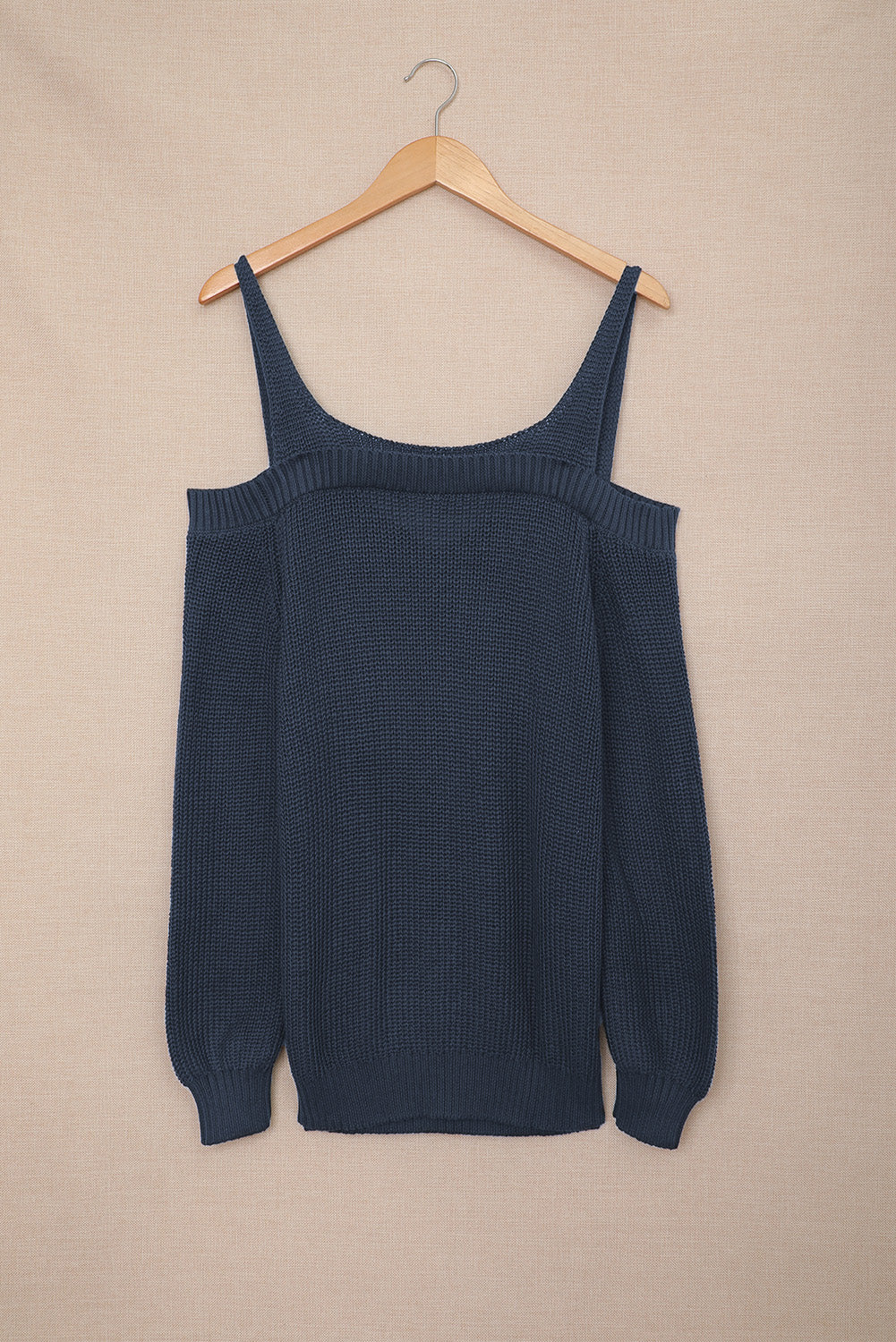 Dark Blue Dew Shoulder Juliette Knitted Sweater