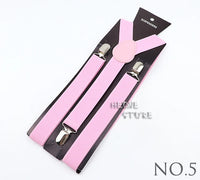 New Candy Color Adjustable Suspenders Elastic Leather Y-Back Braces Straps For Men Women Kids Pants Shirt Girl Skirt Accessories