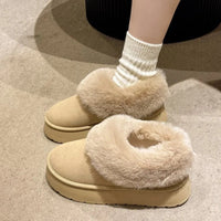 2024 New Warm Boots Women Winter Flats Shoes Short Plush Fur Ankle Snow Boots Casual Shoes Sport Suede Motorcycle Botas