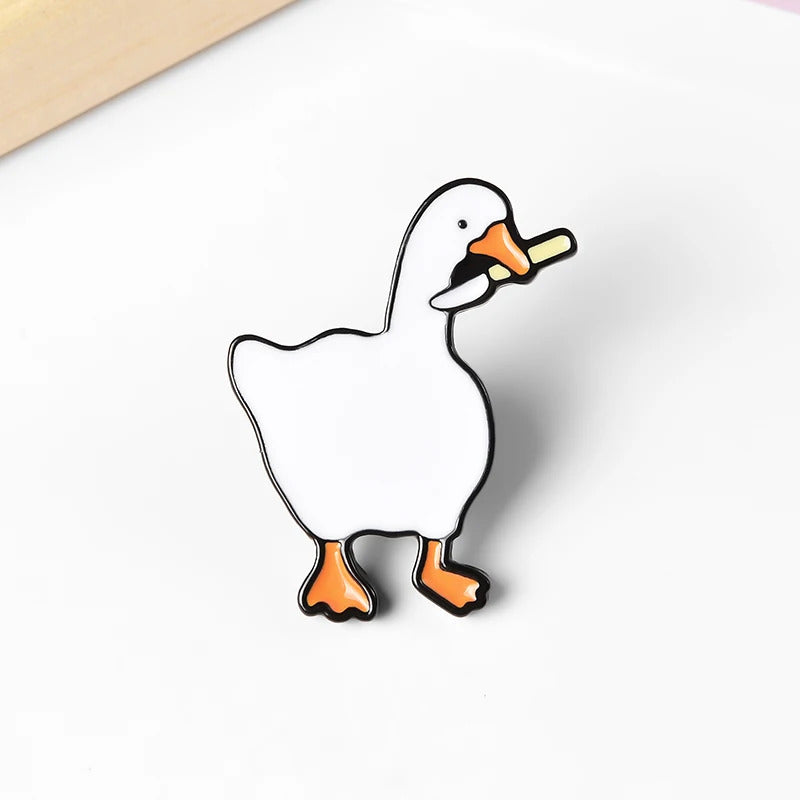 Honk Honk Enamel Pin Custom Naughty Goose Brooch Bag Lapel Pin Cartoon Funny Animal Badge Jewelry Gift for Kids Friends