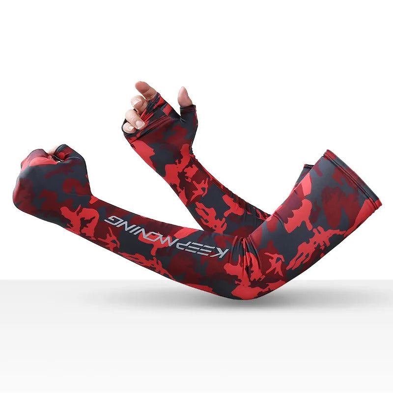 Anti-sunburn Arm Sleeves Spring Summer Cycling Cuff For Men Sports Cool Muff Gloves Women Sun Protection Ice Silk Arm Cover