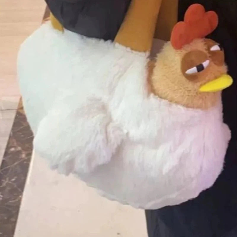 Internet celebrity big rooster plush handbag, cute large-capacity bag, creative fashion storage bag, personalized small bag