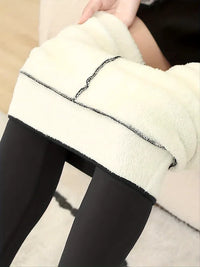 Plush Lined Thermal Pants High Waist Tights For Winter Fleece Leggings