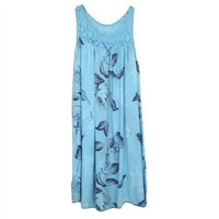 Plus Size Floral Printed Lace Stitching O-Neck Sleeveless Women Summer Loose Tank Dress