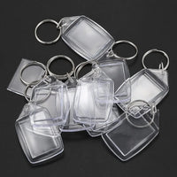 1/10pcs Transparent Photo Frame Keychain Tassels Snap-In Custom Insert Photo Acrylic Blank Keyring Clear Blank Picture Pendant