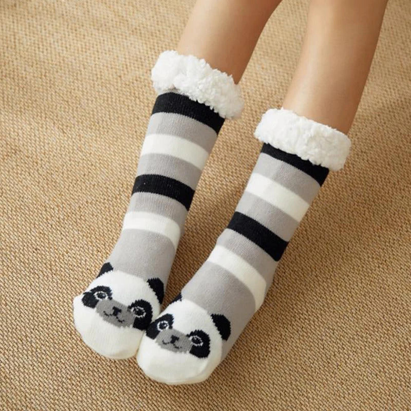 2024 New Cute Warm Socks Thicken Plus Winter Women Fuzzy Socks Christmas Kawaii Stocking Xmas Gift Home Floor Room Funny Sock