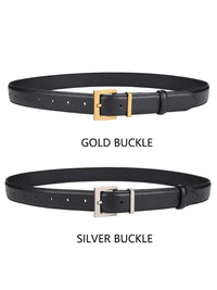 New Luxury Double Genuine Leather Belt for Women Jeans Casual Dress Square Alloy Buckle Ladies Trendy Belts Fashion Waistband