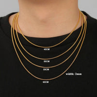 Skyrim Fashion Long Box Chain Necklace Stainless Steel Basic Punk 2-7mm Thick Chains Jewelry Gift for Men Women Wholesale