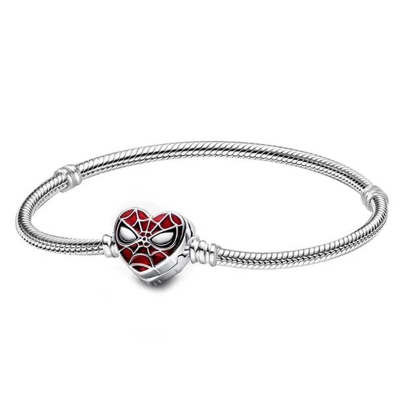 Original 925 Silver Plated Moments Bracelets Minnie Mickey Spider Love Heart Clasp Bead Charm Bracelet For Women DIY Jewelry