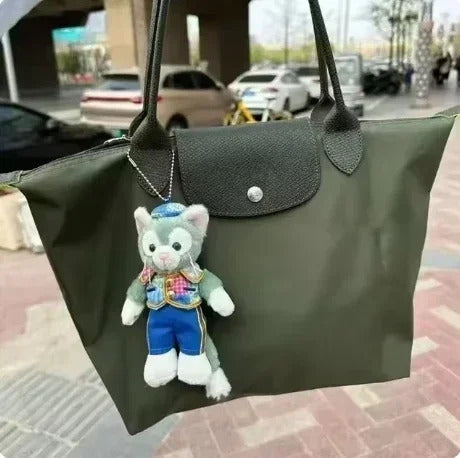 Foldable Dumplings Bags Classics Tote Bag Embroidered Horse Shoulder Bags Woman Fashion Nylon Handbag Commuter Shopping Bags