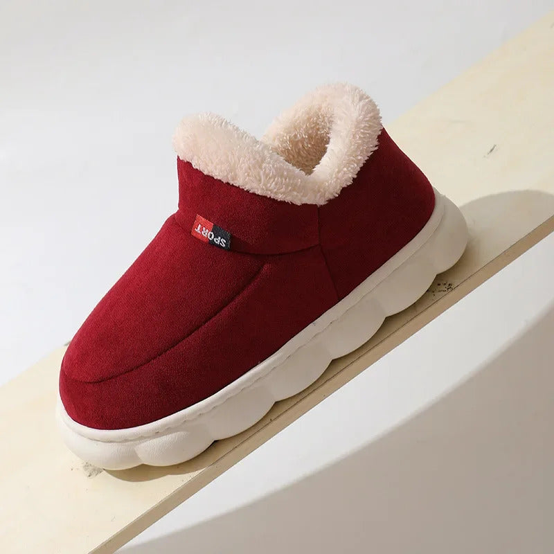 Kidmi Winter Women Shoes Casual House Shoes For Men 2024 Outdoor Warm Cotton Shoes For Women Indoor Plush Padded Slippers Female