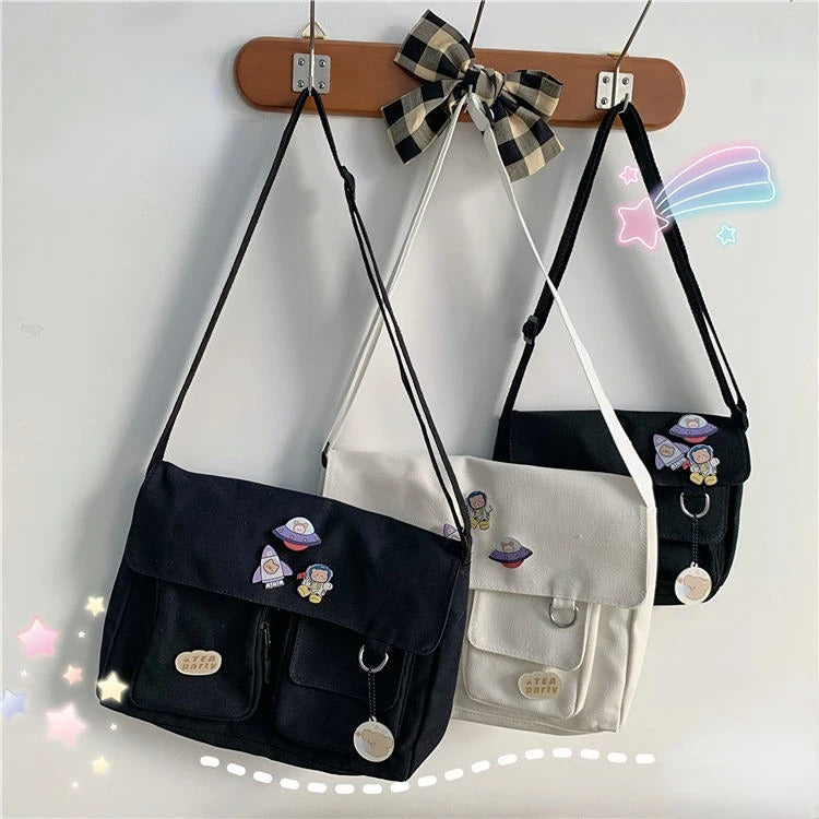 Cute Canvas Bag Wild Student Women Handbags Shoulder Bag Female Japanese Harajuku Diagonal Crossbody Bags for Girl Pouch Bolsas