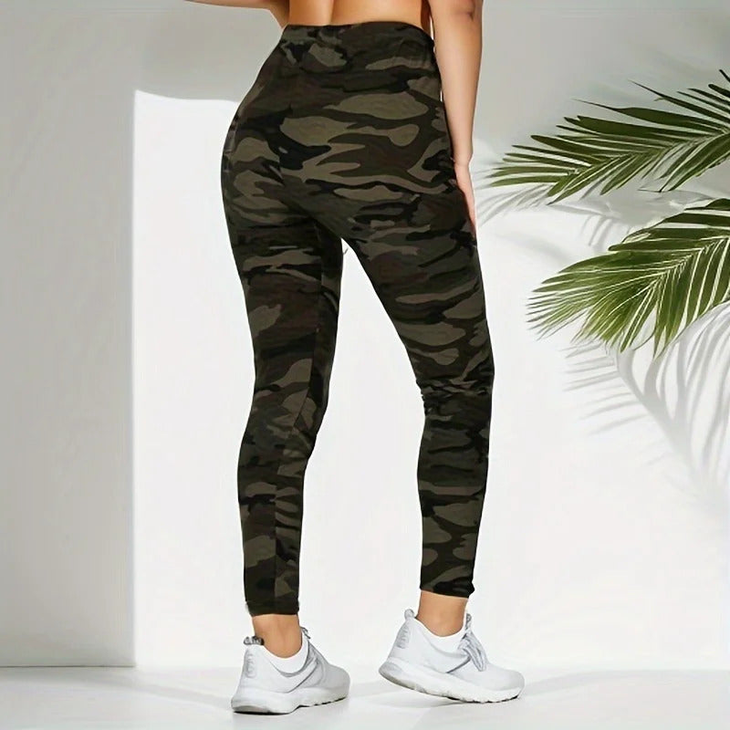 Camouflage Printed White Gray Sexy Women's Leggings Sports Jacket Tight Pants High Elasticity Slim Fit Tight Pants