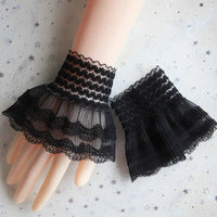 1Pair Detachable Fake Sleeves Spring Autumn Wild Sweater Decorative Sleeves Lace Ruffles Elbow Sleeve Cuff Universal Fake Cuff