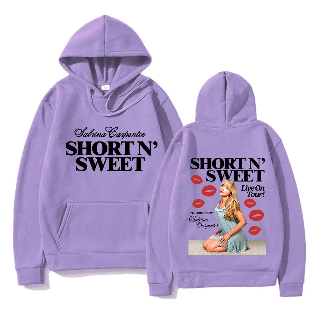 Sabrina Carpenter Short N Sweet Live on Tour 2024 Hoodie Fashion Unisex Harajuku Hip Hop Hoodies Autumn Winter Vintage Pullovers