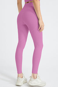 Phalaenopsis Exposed Seam Textured Cross Waist Gym Leggings