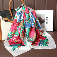 2024 Luxury Brand Silk Scarf Square Women Shawls And Wraps Office Small Hair Neck Hijabs Kerchief Foulard Ladies Scarves 70*70cm