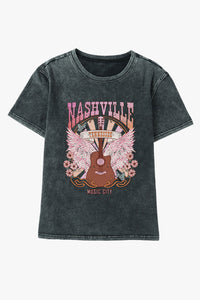 Black Nashville Tennessee Music City Graphic T Shirt