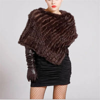 23 Colors Lady Real Rabbit Fur Poncho Weave Autumn Winter Shawl Coat Fashion Patchwork Casual Batwing Sleeves Pullovers Capes