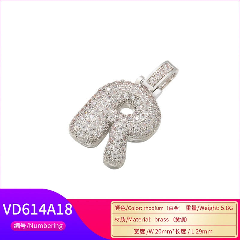 ZHUKOU 20x29mm delicate 26 silver color letter pendant for women handmade DIY necklace earrings jewelry accessories mode: VD614