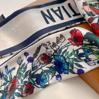 2023 New Twill Silk Scarf D Home Silk Scarf Bag Silk Scarf Tied Bag Decoration Ribbon Headband Star Same High-end Gift