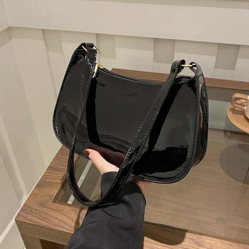 Retro Solid Color PU Leather Shoulder Underarm Bag Women's Fashion Handbags Casual Hobos Purses and Handbag Ladies Hand Bags