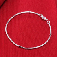 Fine 925 Sterling Silver Noble Nice Chain Solid Bracelet for Women Men Charms Party Gift Wedding Fashion Jewelry Hot Model