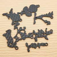 10pcs Anime Cartoon Charm for Jewelry Making Necklace Earring Keychain Phone Pendant Diy Accessories Alloy Metal Black Plated