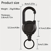 1/2/4/8pcs Extendable Retractable Holders Keychain Badge Reels Heavy Duty Clip With Carabiner Key Chain For Men Outdoor Bags