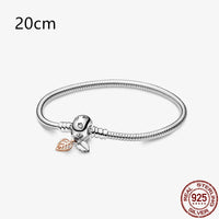 2024Hot Sale Heart Zircon Snake Chain Charm Beads Bracelet Women 925 Silver Original Pendant Bead DIY Jewelry Fine Festival Gift