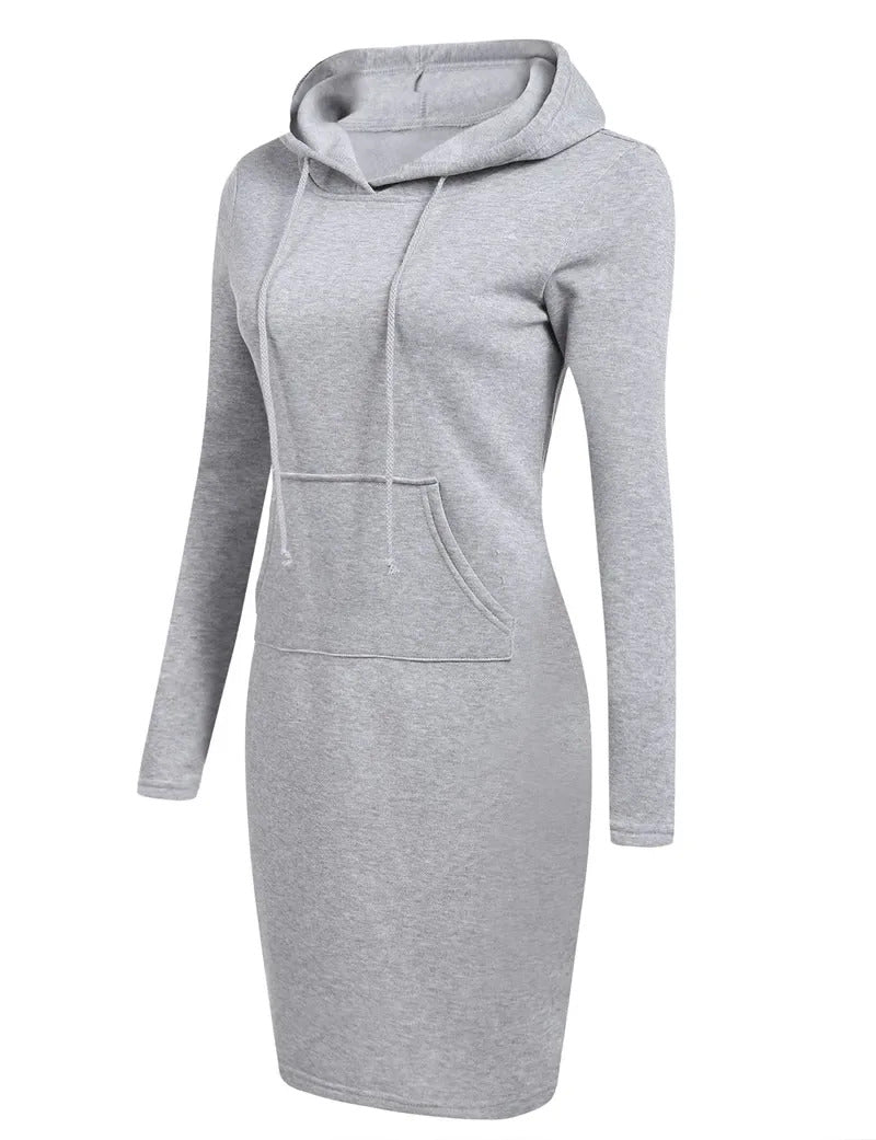 Ladies Dress Autumn Women Hooded Dresses Hoodies Women Sweatshirts Women Hoodies Dress Tops Ladies Clothing