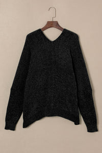 Black Buttons Front Pocketed Sweater Cardigan