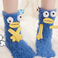 Women's Winter Socks Funny Thickened Warm Medium Tube Sock Men Warm Kawaii Cartoon Home Floor Sokken Girls Fluffy Stockings