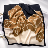 Print 70cm Silk Satin Headkerchief Women Luxury Design Neck Tie Scarf Female Hair Hand Wrist Foulard Shawl Hijab Bandana