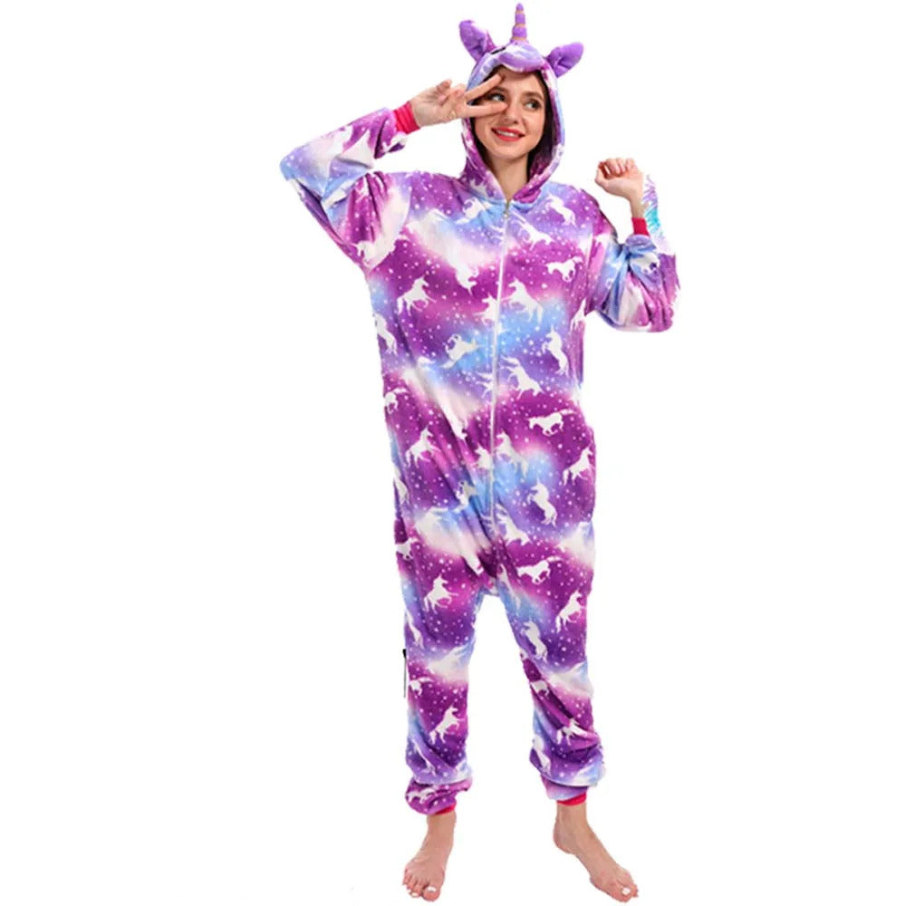 Kigurumi Fox Deer Onesies Cartoon Pajamas For Adults Women Men Animal Pyjamas Homewear Halloween Christmas Cosplay Party Costume