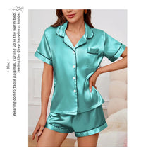 Women's Pajamas Set Satin Sleepwear Button Down Tops and Shorts Pajama 2 Piece Suit Pyjama Femme Nightwear Loungewear for Summer