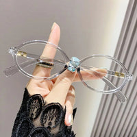 Y2K Retro Oval Frame Glasses Women Female  Sweet Cool Eyewear Trend Reading Computer Anti Blue Light Eyeglasses