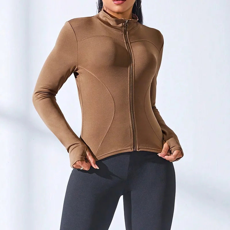 2024 New Yoga Coat Short Sports Jacket WOMEN'S Fitness Clothes Slimming Body Sculpting Zipper Yoga Jacket