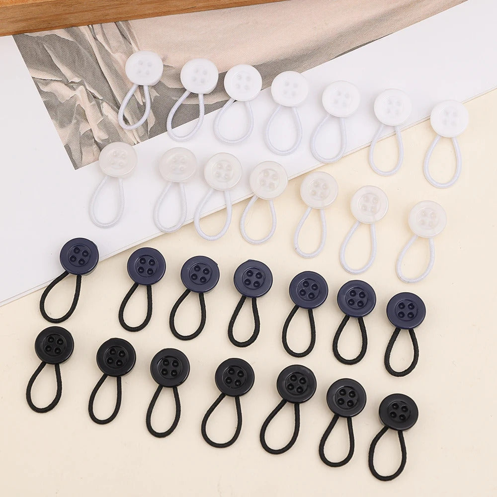 Collar Extenders Buttons for Jeans Pants Waist Stretch Shirt Suit Tie Neck Expanders Flexible Reusable Unisex Buckle Accessories