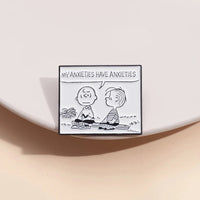 My Anxieties Have Anxieties Enamel Pins Peanuts Badges on Backpack Accessories for Jewelry Fashion Brooches Accessories