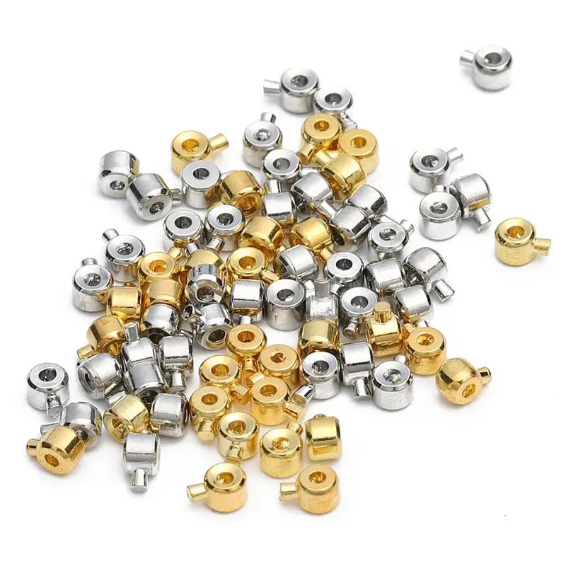 10Pcs Stainless Steel Positioning Stopper Spacers Crimp End Septum Beads for Jewelry Making DIY Necklace Bracelet Connector