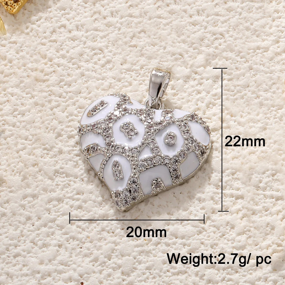 BenS Leopard Pattern Heart Pendant Enamel Dripping oil charms for DIY handmade Necklace Jewelry accessories wholesale P17