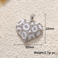 BenS Leopard Pattern Heart Pendant Enamel Dripping oil charms for DIY handmade Necklace Jewelry accessories wholesale P17