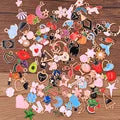 10Pcs 21 Style Mix Size Alloy Metal Drop Oil Valentine's Day Charm LOVE Heart Pendant For Enamel DIY Bracelet Jewelry Making