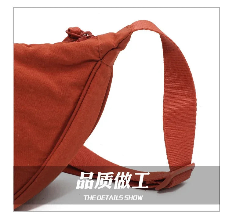 Casual Nylon Hobos Crossbody Bag for Women Shoulder Bag Woman Half Moon Chest Bags Tote Lady Travel Shopper Bag Female Purses