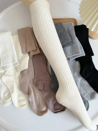 Women Soft Wool Long Socks Autumn Winter Cashmere Solid Knitted Stocking Skinny Casual Knee High Fluffy Warm Thicken Girls Socks