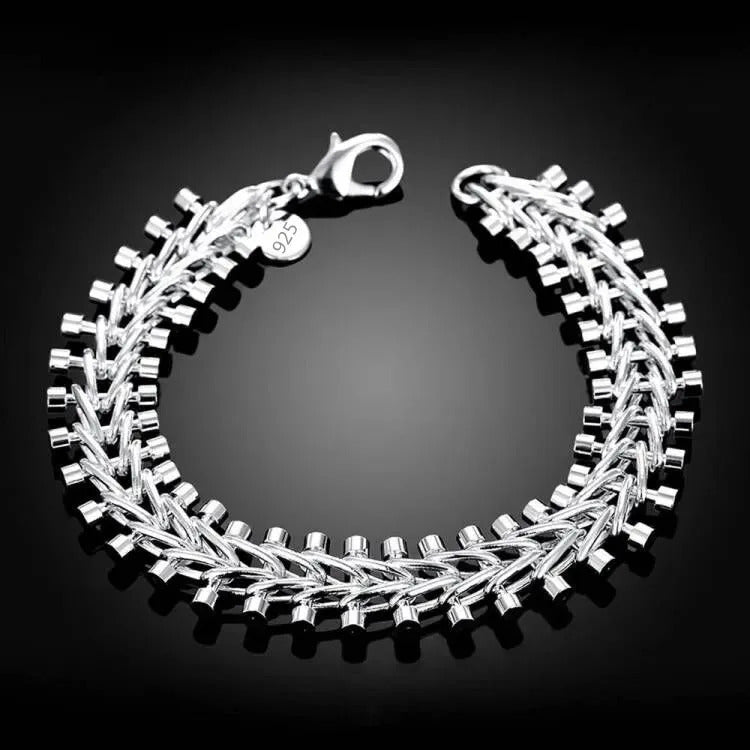 Fine 925 Sterling Silver Noble Nice Chain Solid Bracelet for Women Men Charms Party Gift Wedding Fashion Jewelry Hot Model